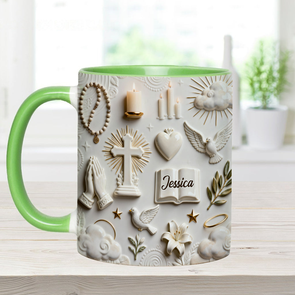La foi plutôt que la peur - Mug et sous-verre personnalisés à thème chrétien