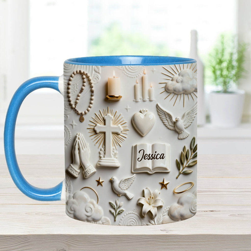 La foi plutôt que la peur - Mug et sous-verre personnalisés à thème chrétien