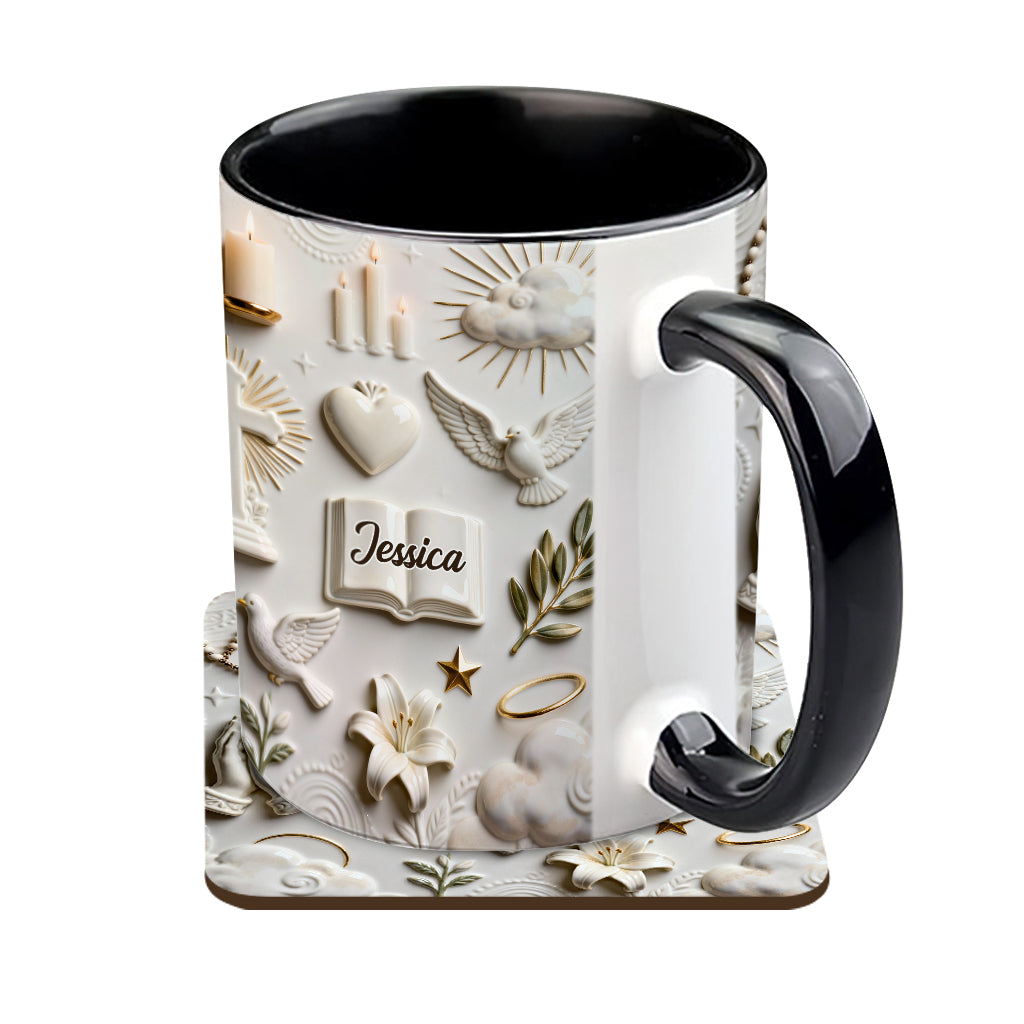 La foi plutôt que la peur - Mug et sous-verre personnalisés à thème chrétien