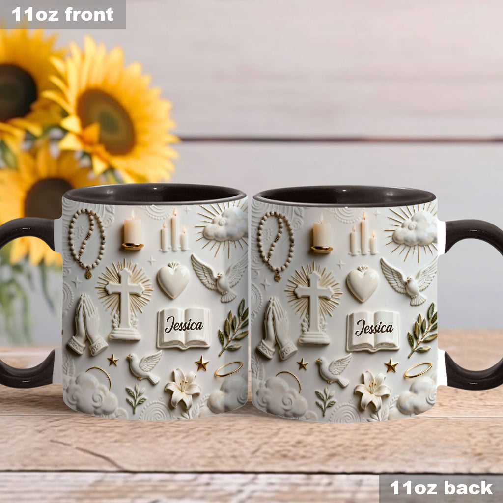 La foi plutôt que la peur - Mug et sous-verre personnalisés à thème chrétien
