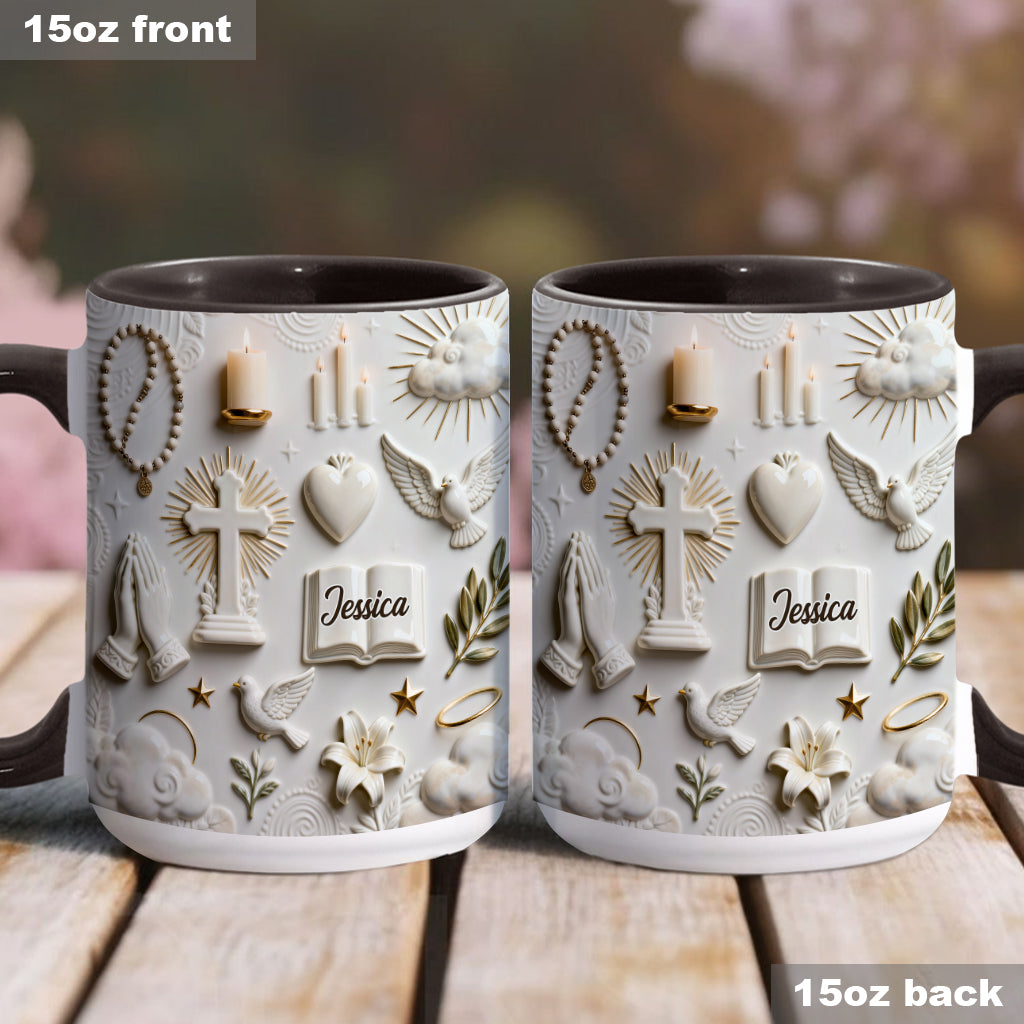 La foi plutôt que la peur - Mug et sous-verre personnalisés à thème chrétien
