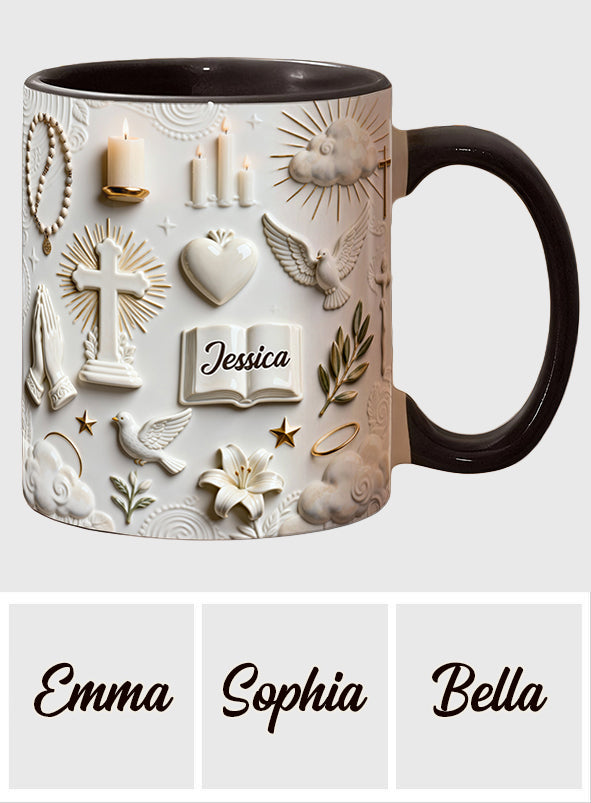La foi plutôt que la peur - Mug et sous-verre personnalisés à thème chrétien
