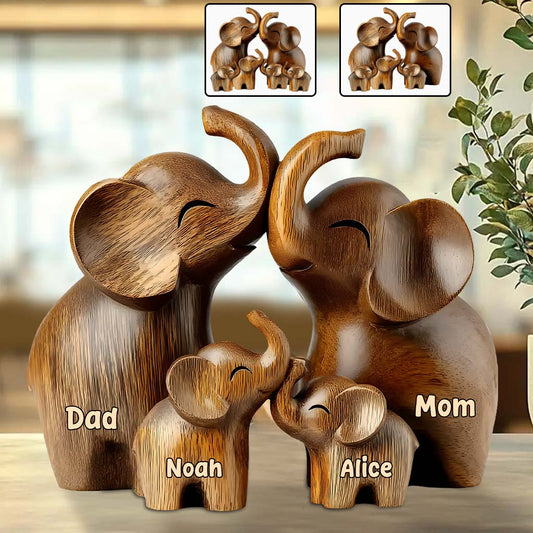 Papa Éléphant - Plaque acrylique personnalisée « Papa » en forme de papa