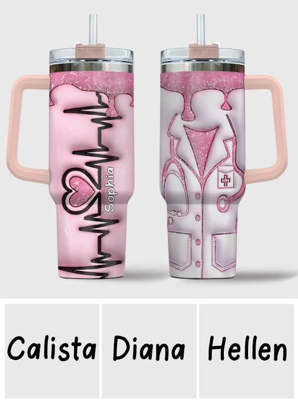 Vie d'infirmière - Gobelet isotherme personnalisé avec poignée