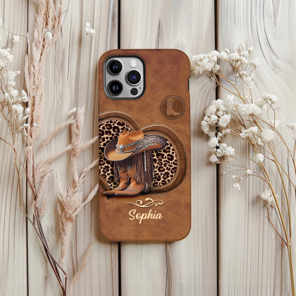 Bottes de cowgirl - Coque de téléphone personnalisée avec motif cowgirl