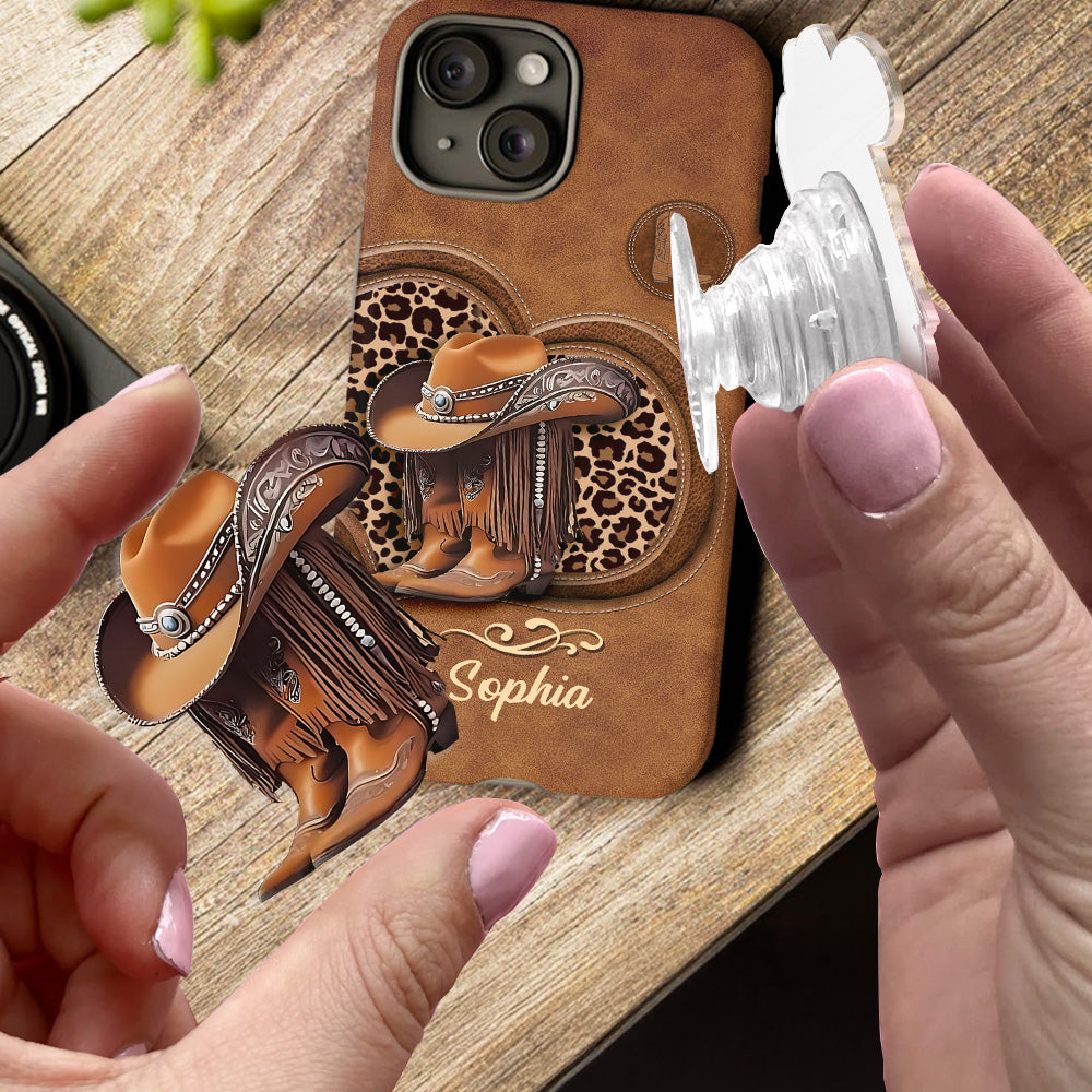 Bottes de cowgirl - Coque de téléphone personnalisée avec motif cowgirl