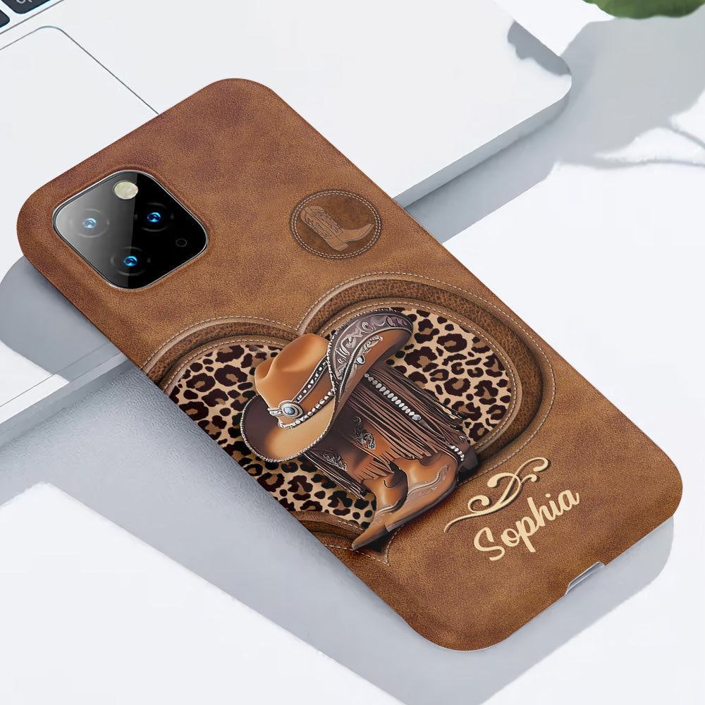 Bottes de cowgirl - Coque de téléphone personnalisée avec motif cowgirl