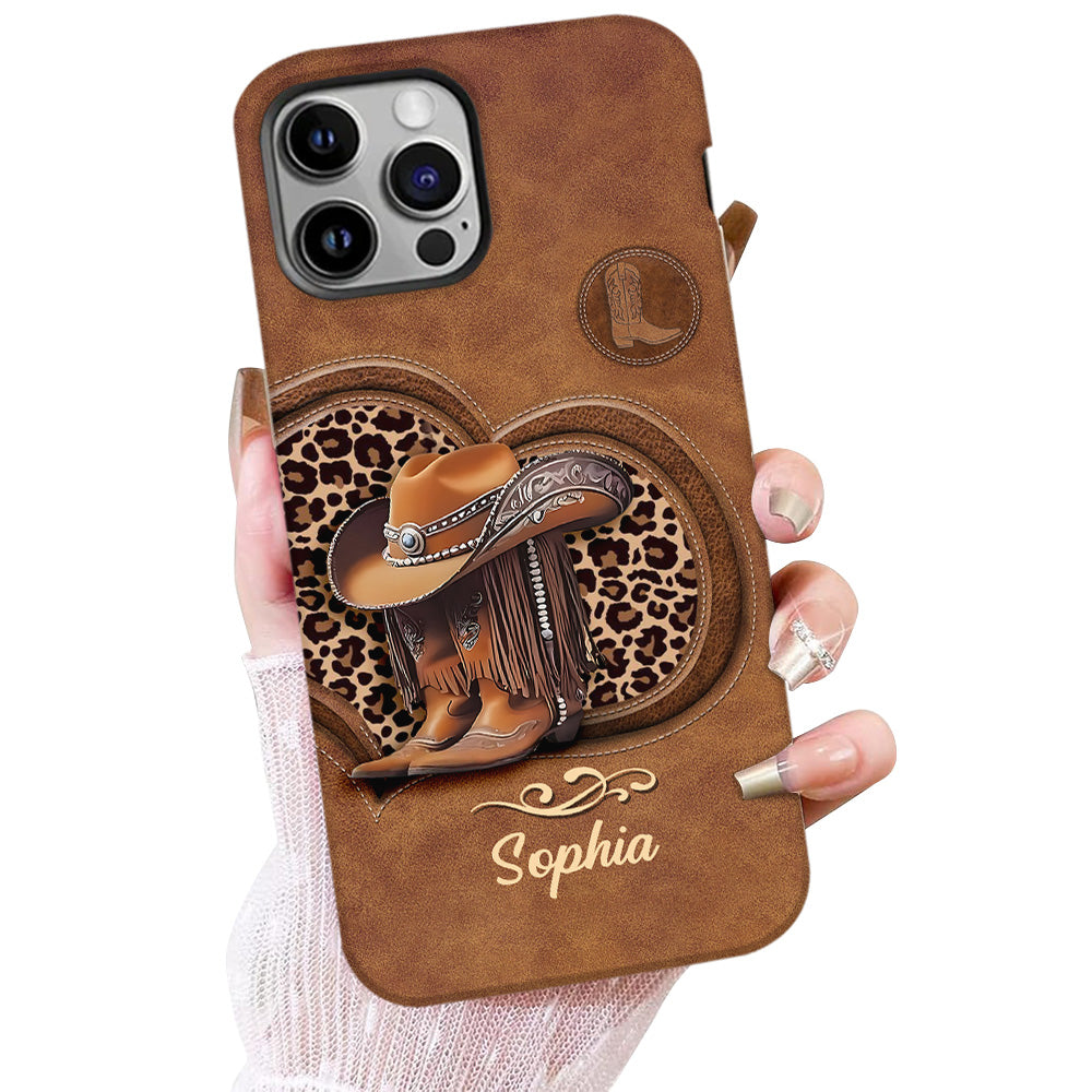 Bottes de cowgirl - Coque de téléphone personnalisée avec motif cowgirl