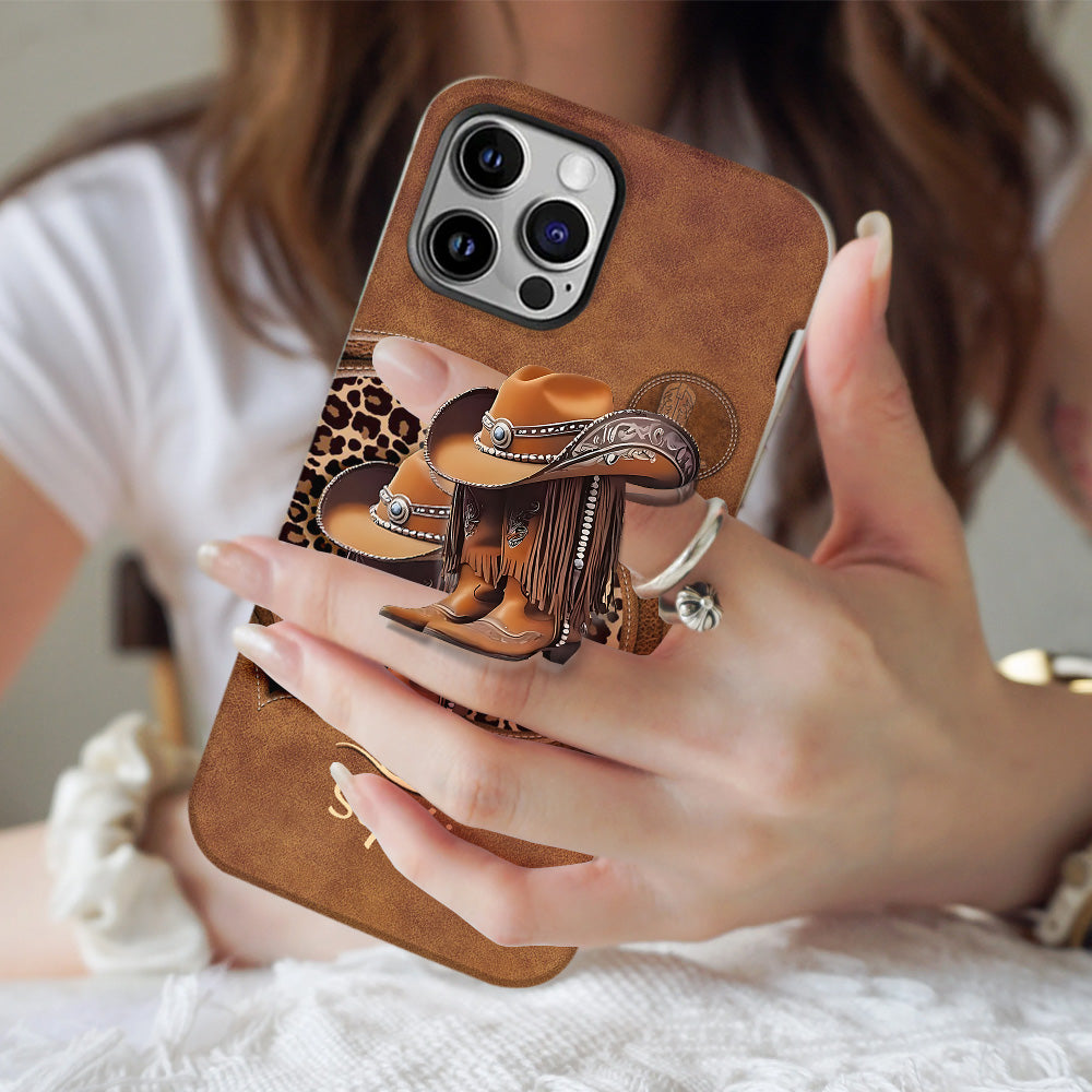 Bottes de cowgirl - Coque de téléphone personnalisée avec motif cowgirl