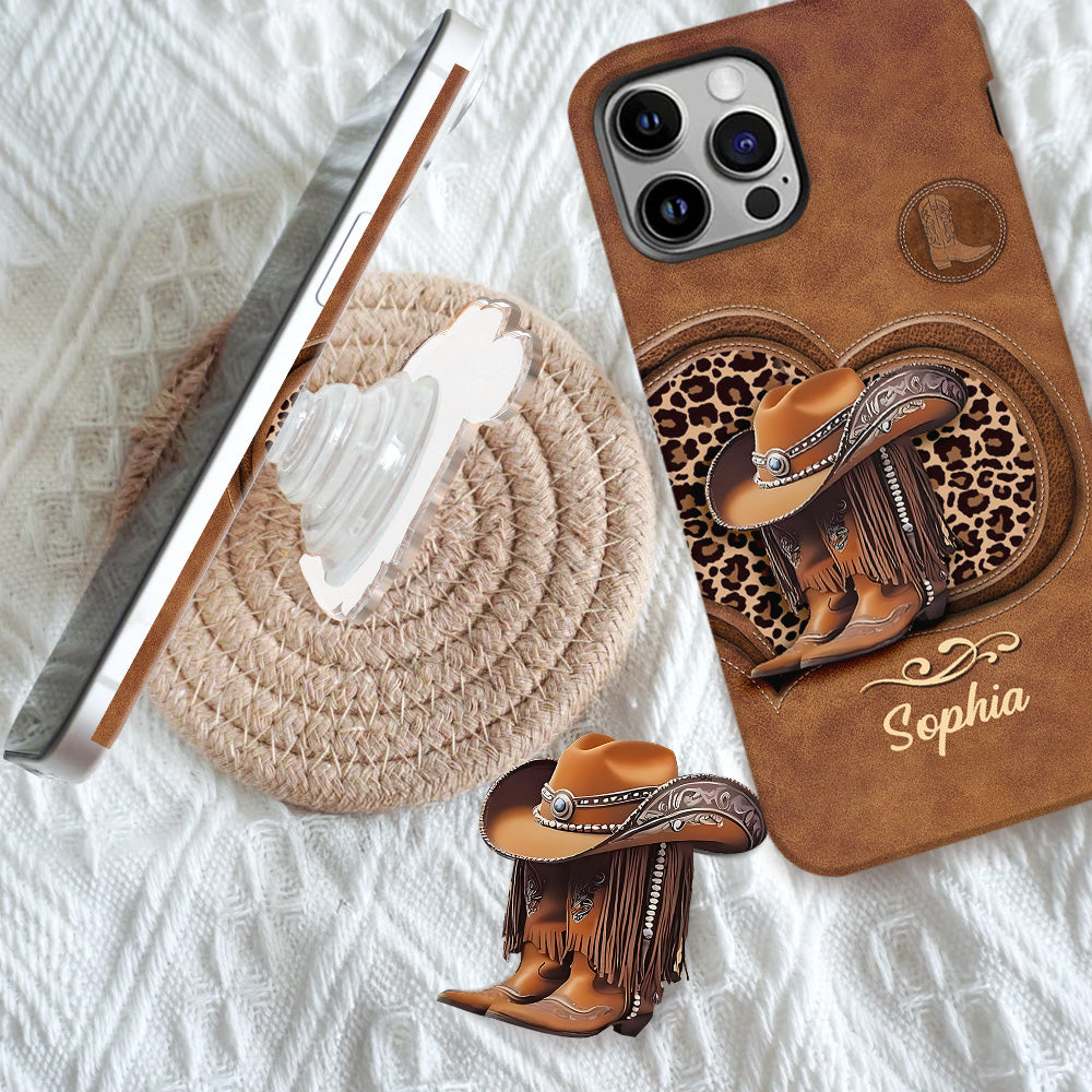 Bottes de cowgirl - Coque de téléphone personnalisée avec motif cowgirl