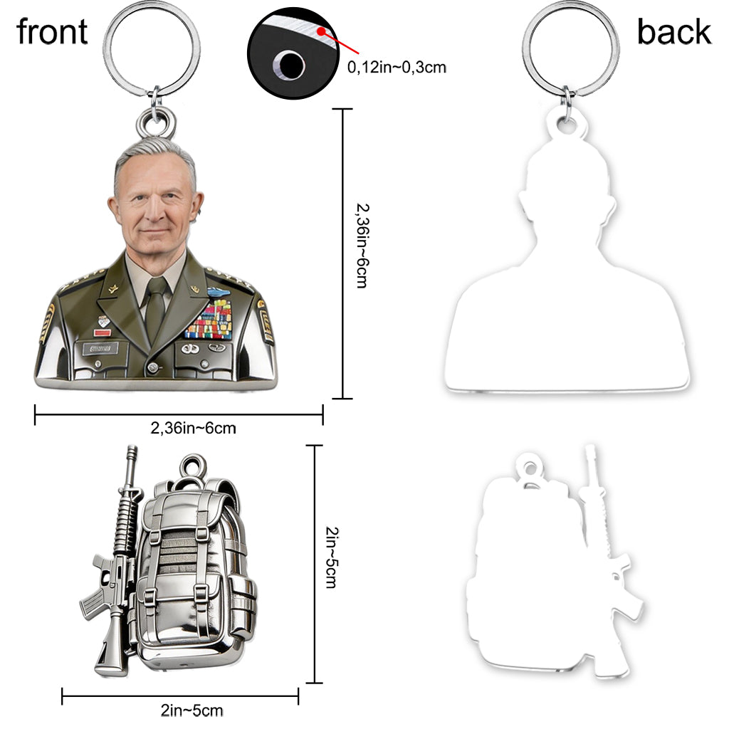 Military Veteran - Personalized Veteran Keychain With Charms