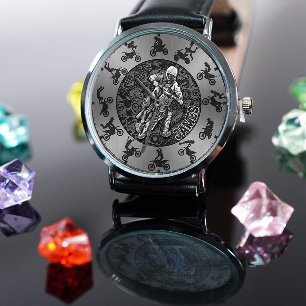 Montre moto personnalisée Cool Biker - Montre-bracelet moto cross