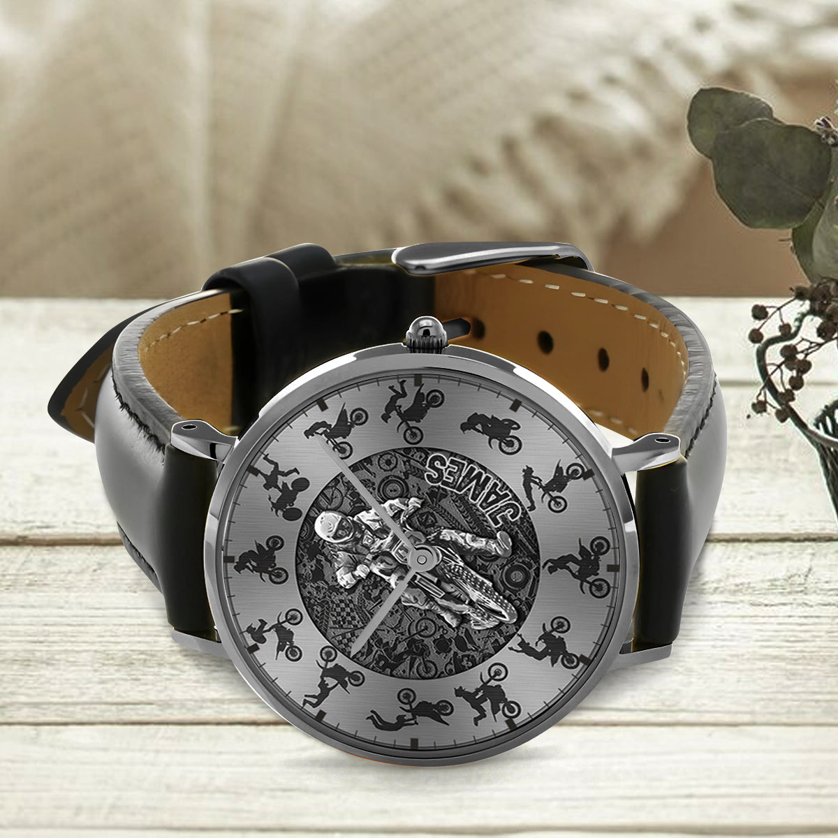 Montre moto personnalisée Cool Biker - Montre-bracelet moto cross