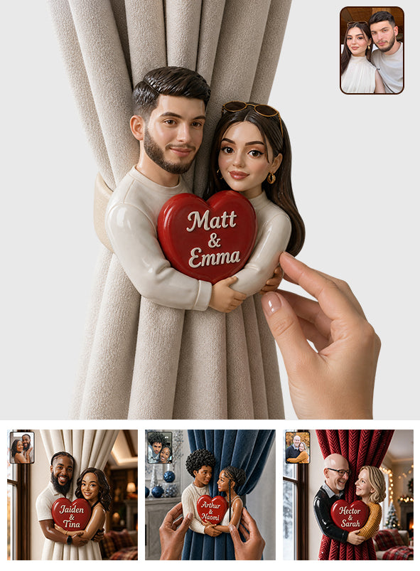 Vous & Moi, Nous y Arrivons - Attache de Rideau Personnalisée pour Couples