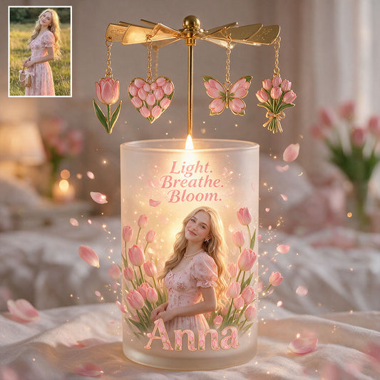 Lumière Breathe Bloom - Support de Bougie Personnalisé en Rotation