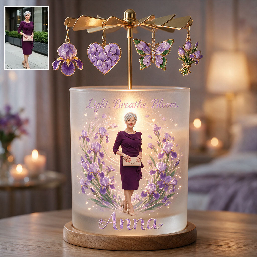 Light Breathe Bloom - Personalized Self Love Spinning Candle Holder