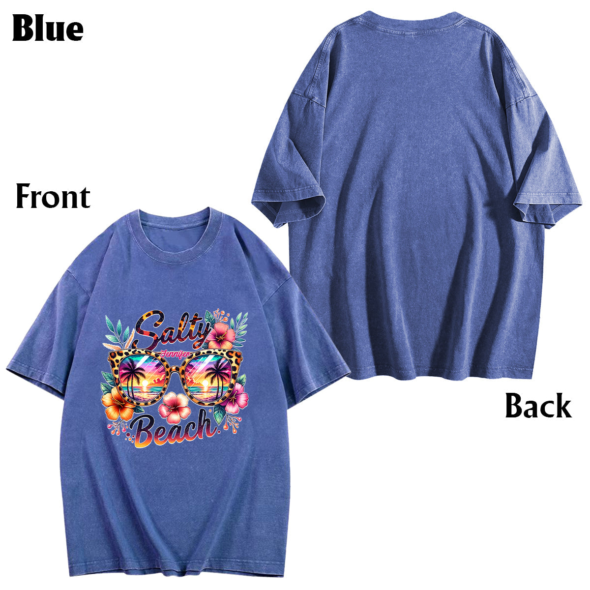 Salty Beach - Personalized Sea Lover Wash T-Shirt
