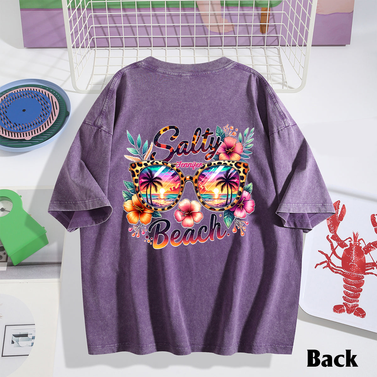 Salty Beach - Personalized Sea Lover Wash T-Shirt