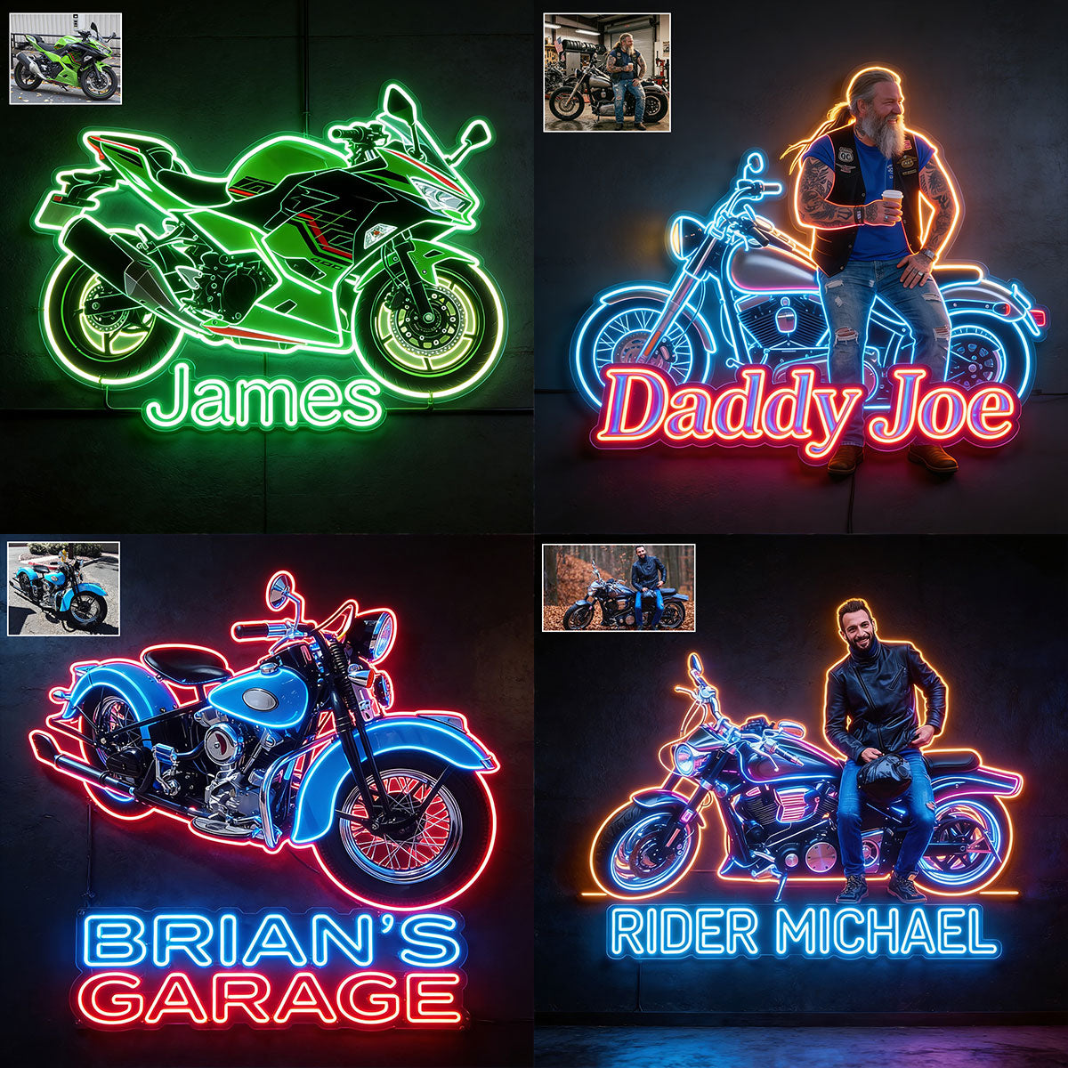 Panneau en Acrylique LED Personnalisé - Photo et Véhicule au Choix