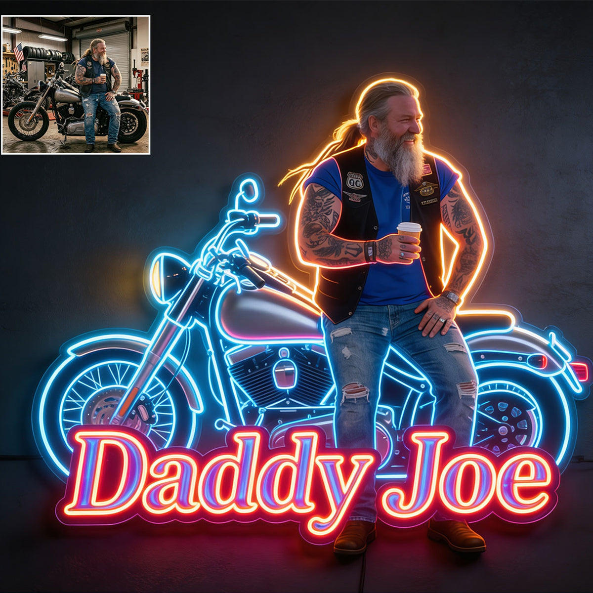 Panneau en Acrylique LED Personnalisé - Photo et Véhicule au Choix