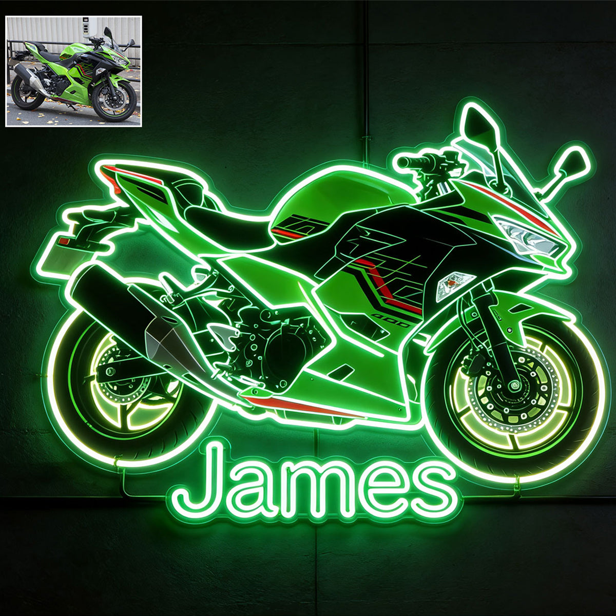 Panneau en Acrylique LED Personnalisé - Photo et Véhicule au Choix