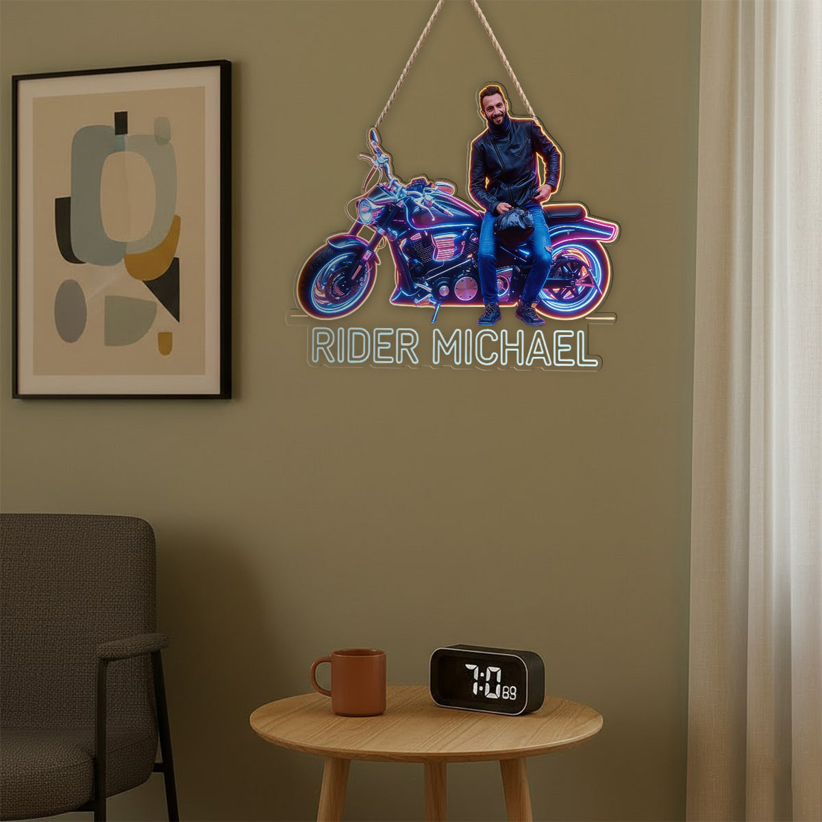 Panneau en Acrylique LED Personnalisé - Photo et Véhicule au Choix