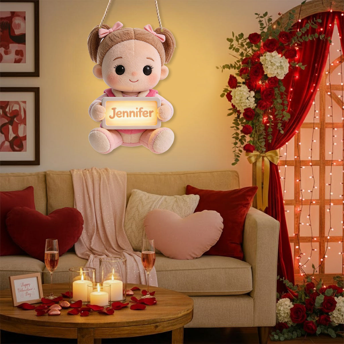 Nom de la chambre - Panneau lumineux LED personnalisé pour enfant en acrylique