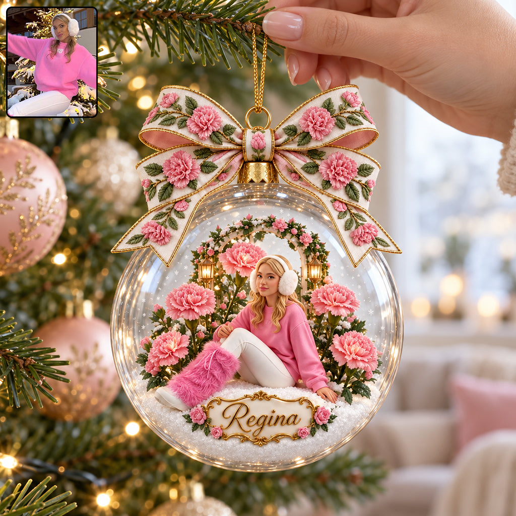 Cadeau de Noël Fleurs de Naissance - Ornement Personnalisé d'Amour de Soi