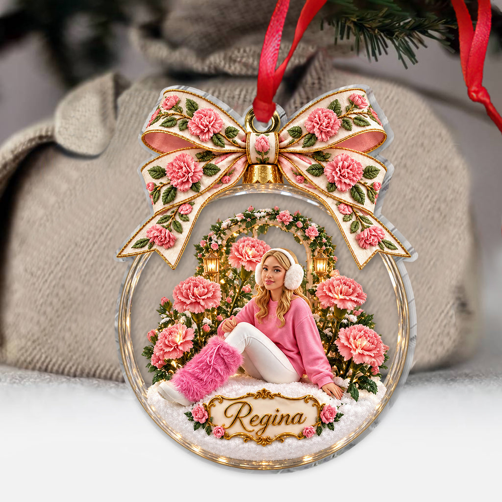 Cadeau de Noël Fleurs de Naissance - Ornement Personnalisé d'Amour de Soi