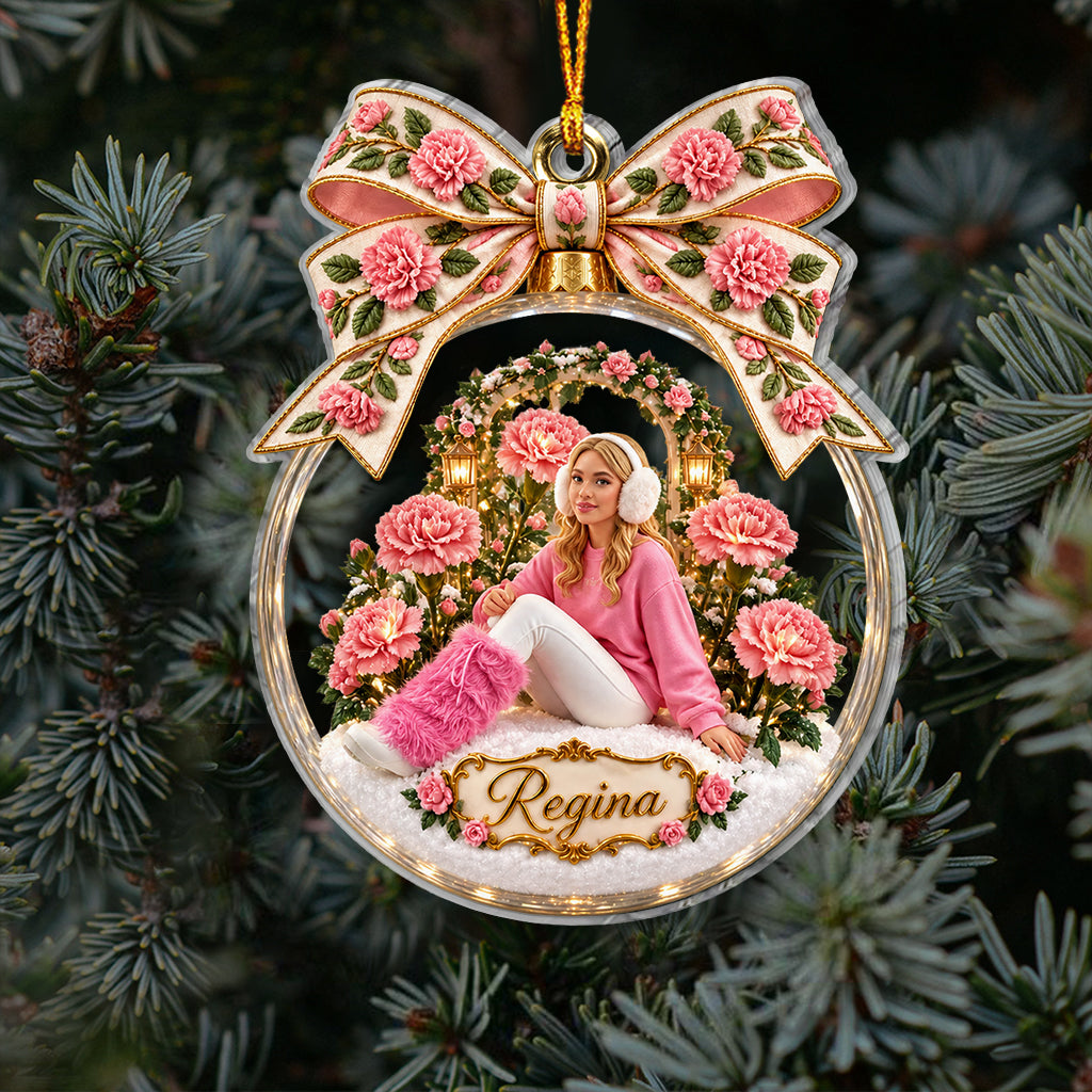 Cadeau de Noël Fleurs de Naissance - Ornement Personnalisé d'Amour de Soi