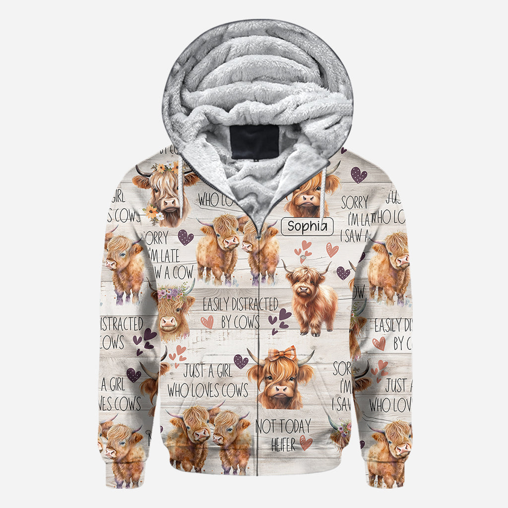 Une fille qui aime les vaches des Highlands - T-shirt personnalisé avec motif vache des Highlands