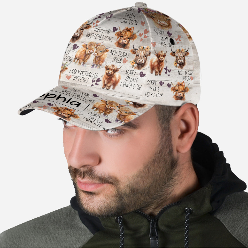 Juste une fille qui aime les vaches des Highlands - Casquette classique personnalisée avec vache des Highlands