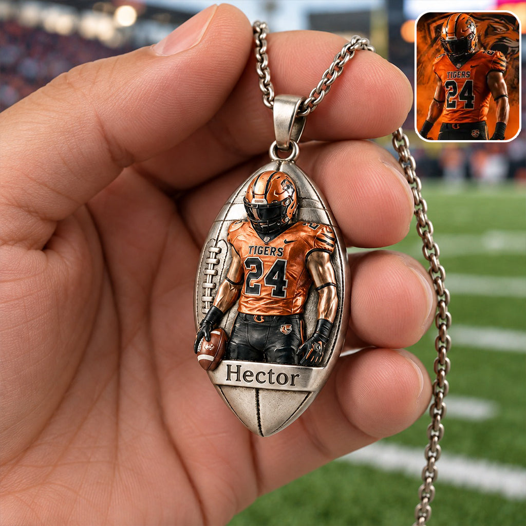 Tout Sport Toute Balle - Collier Pendentif Métal en Forme de Football Personnalisé