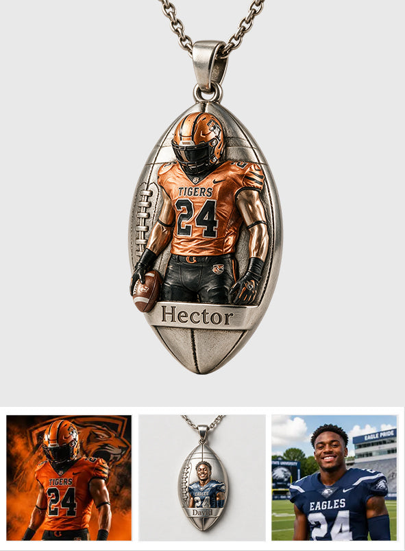 Tout Sport Toute Balle - Collier Pendentif Métal en Forme de Football Personnalisé