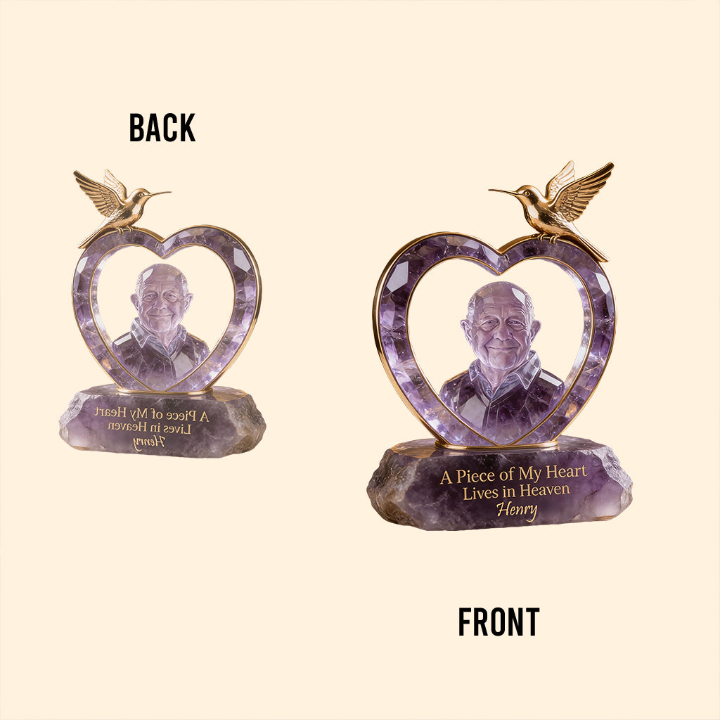 Une partie de mon cœur vit dans mon cœur - Plaque commémorative personnalisée en acrylique.