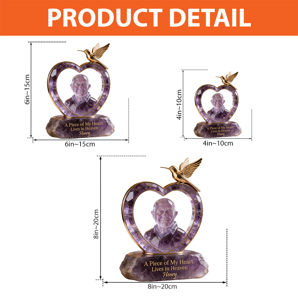 Une partie de mon cœur vit dans mon cœur - Plaque commémorative personnalisée en acrylique.