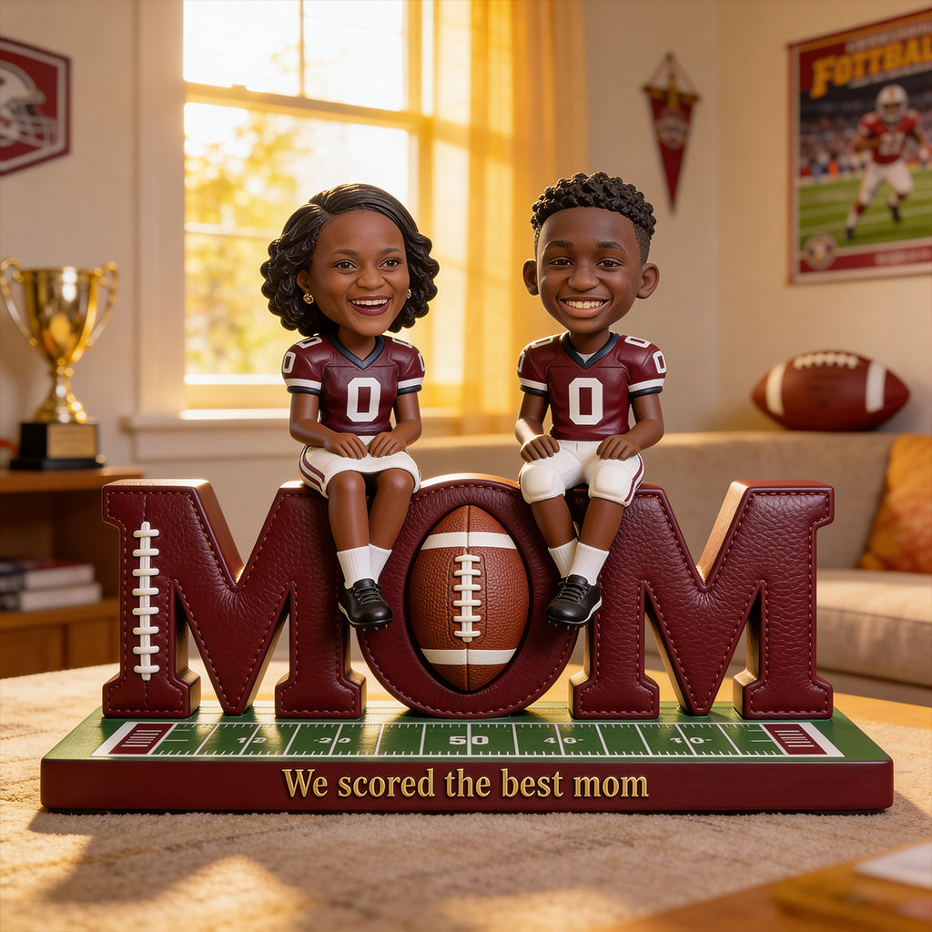 Idée Cadeau Maman Foot - Plaque Acrylique Personnalisée en Forme de Football