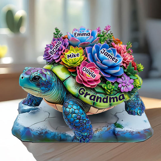 Plaque acrylique personnalisée « Grand-mère Tortue » - Forme personnalisée