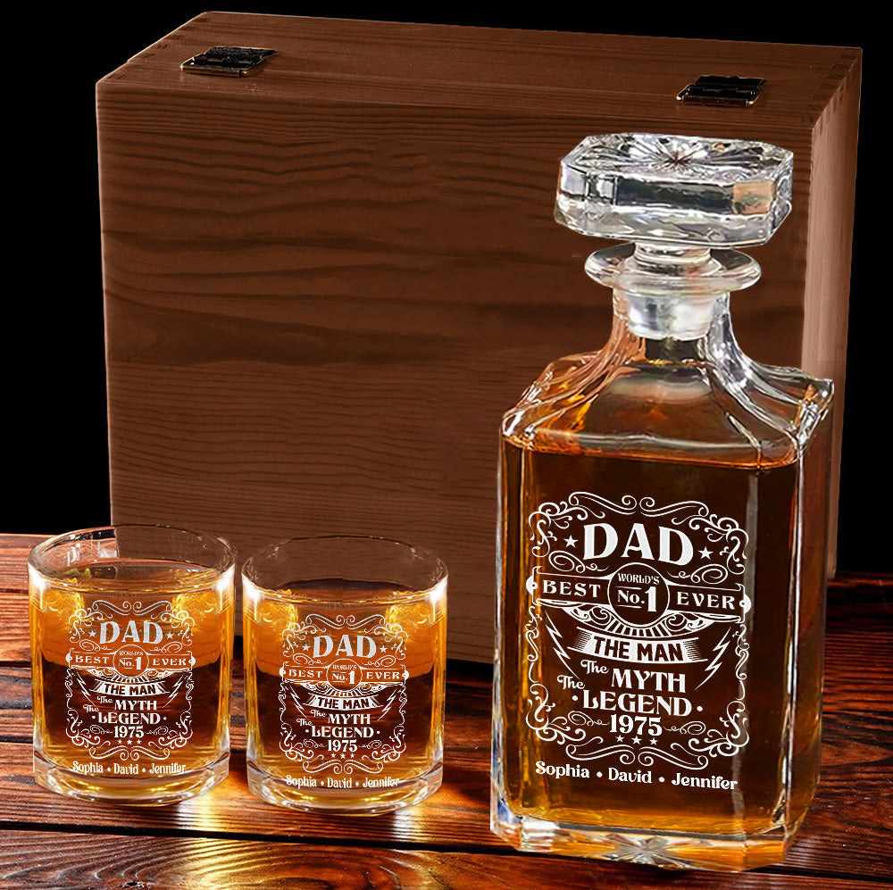The Man The Myth The Legend - Personalized Father Whiskey Decanter Set