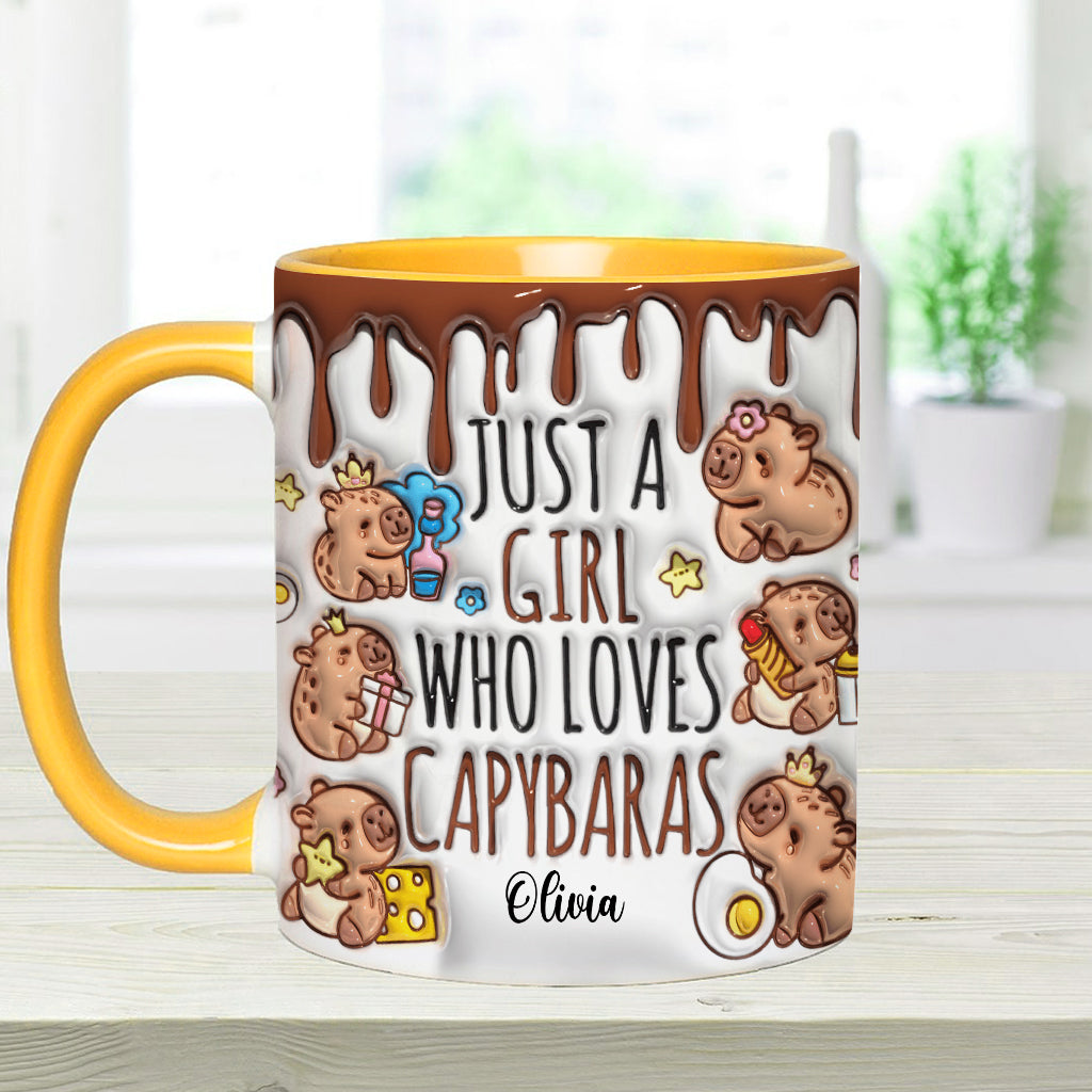 Just A Girl Who Loves Capybaras - Personalized Accent Mug