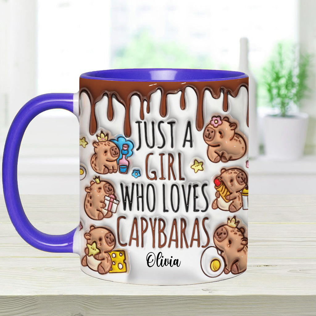 Just A Girl Who Loves Capybaras - Personalized Accent Mug