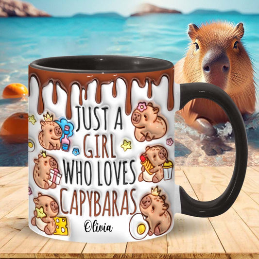 Just A Girl Who Loves Capybaras - Personalized Accent Mug
