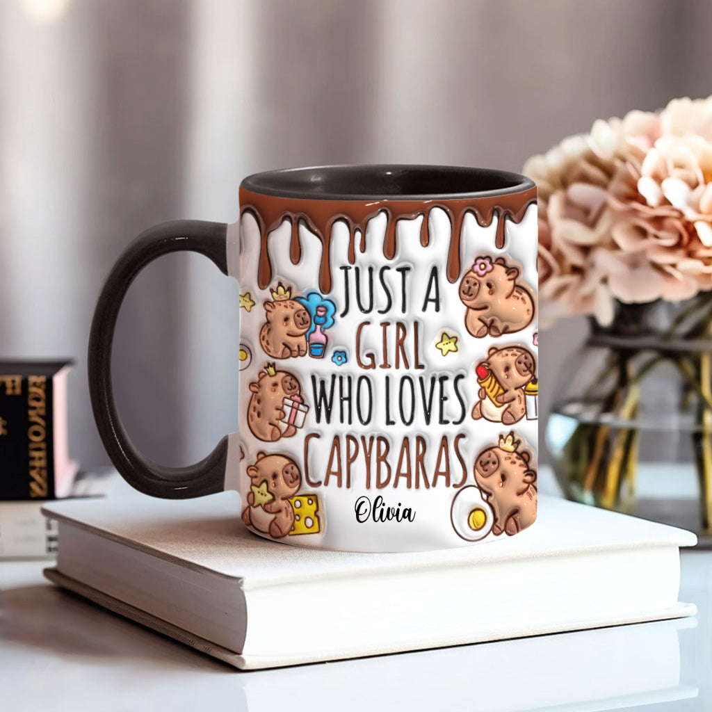 Just A Girl Who Loves Capybaras - Personalized Accent Mug