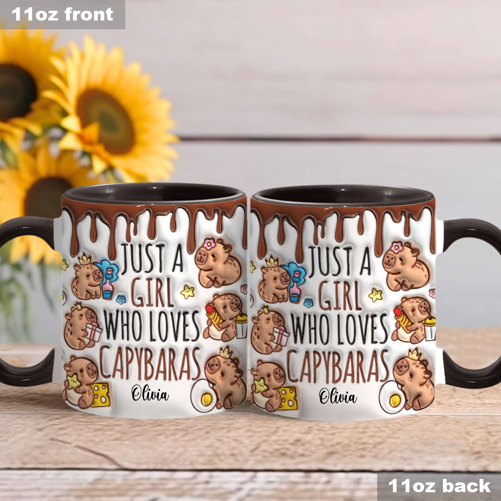 Just A Girl Who Loves Capybaras - Personalized Accent Mug