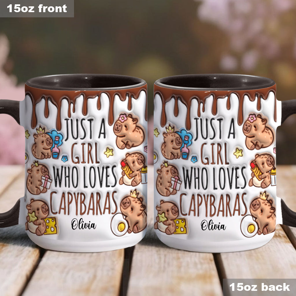Just A Girl Who Loves Capybaras - Personalized Accent Mug