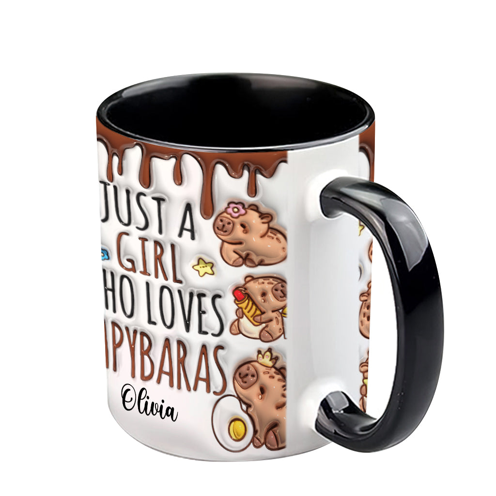 Just A Girl Who Loves Capybaras - Personalized Accent Mug