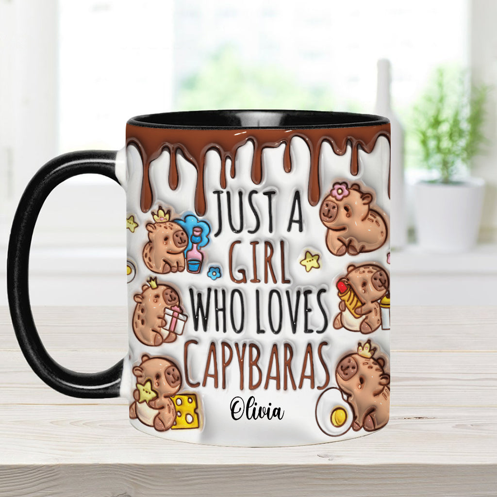 Just A Girl Who Loves Capybaras - Personalized Accent Mug