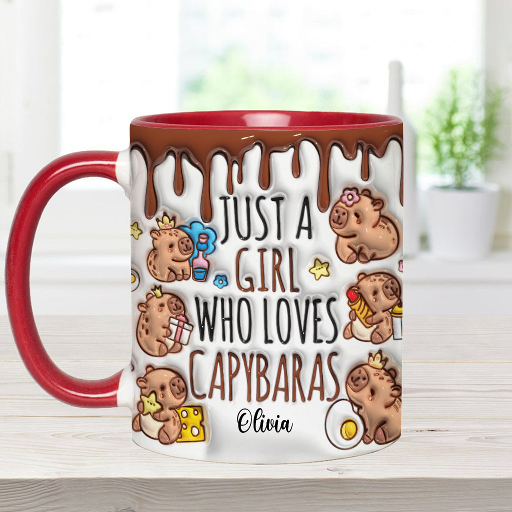 Just A Girl Who Loves Capybaras - Personalized Accent Mug