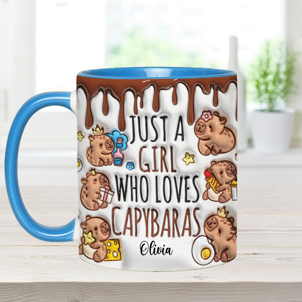 Just A Girl Who Loves Capybaras - Personalized Accent Mug