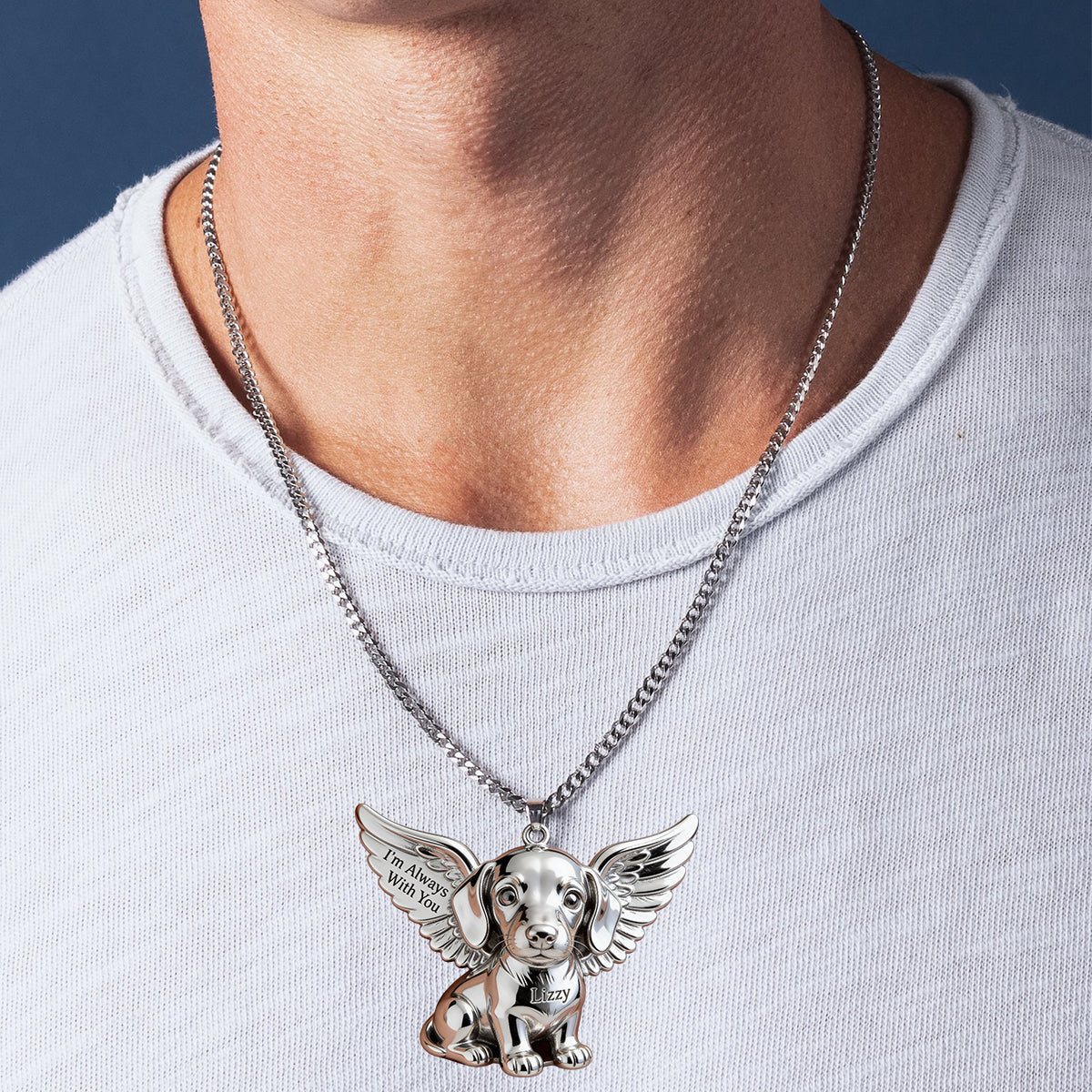J'aime mon chien - Collier pendentif personnalisé en acrylique en forme de chien